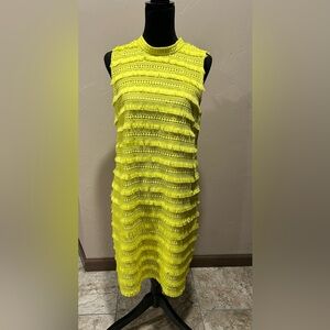 J. Crew Yellow Tiered Sheath Mini Dress